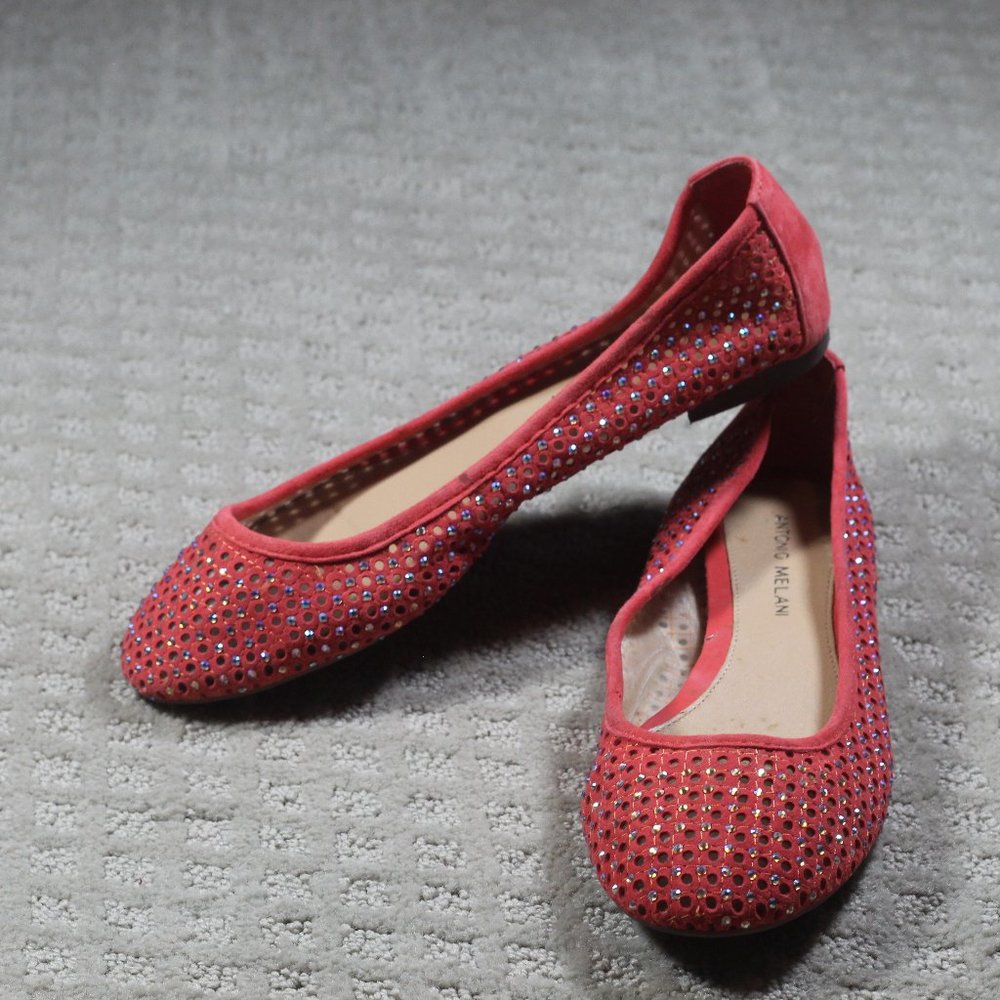 Antonio Melani Size 9M Dark Peach Bling Ballerina Flats
